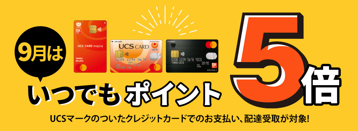 9������|�C���g5�{ UCS�}�[�N�̂����J�[�h�ł̂��x�����A�z���󂯎�肪�ΏۂɂȂ�܂��B
